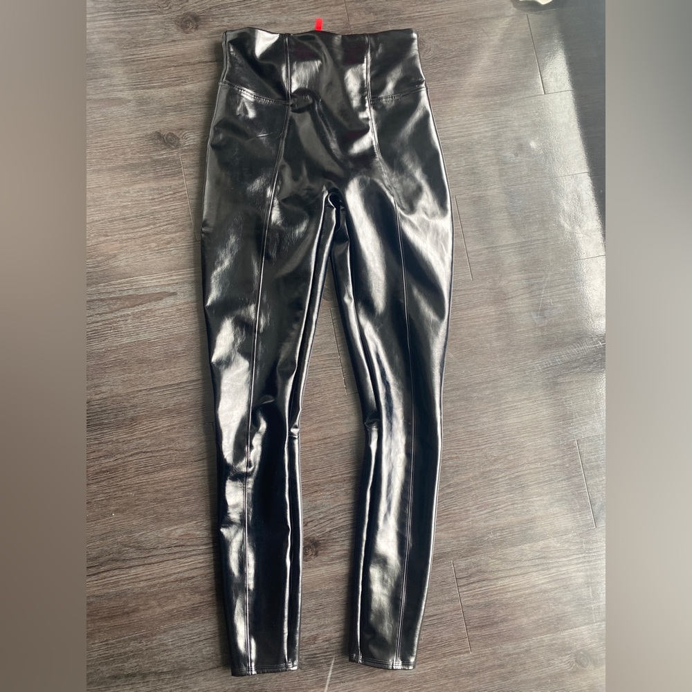 SPANX patent leather leggings. Worn once!
